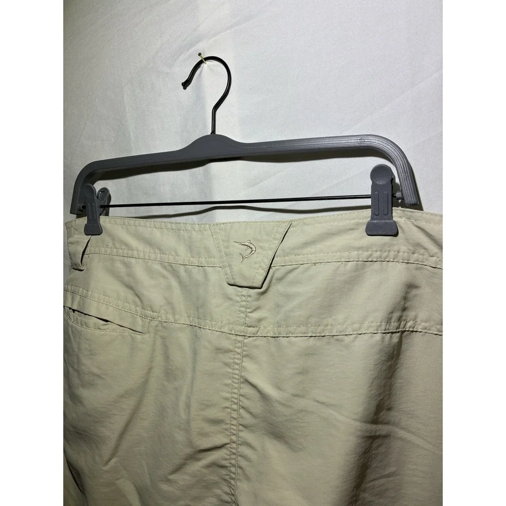 Reel Legends Bonefish Cargo Fishing Shorts Sz 38 Khaki Performance Nylon Pocket